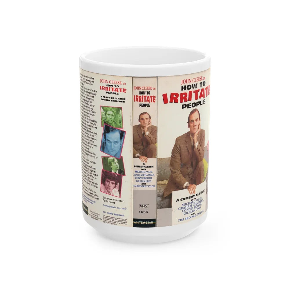 JOHN CLEESE ON HOW TO IRRITATE PEOPLE (VHS COVER) - White Coffee Mug-15oz-Go Mug Yourself