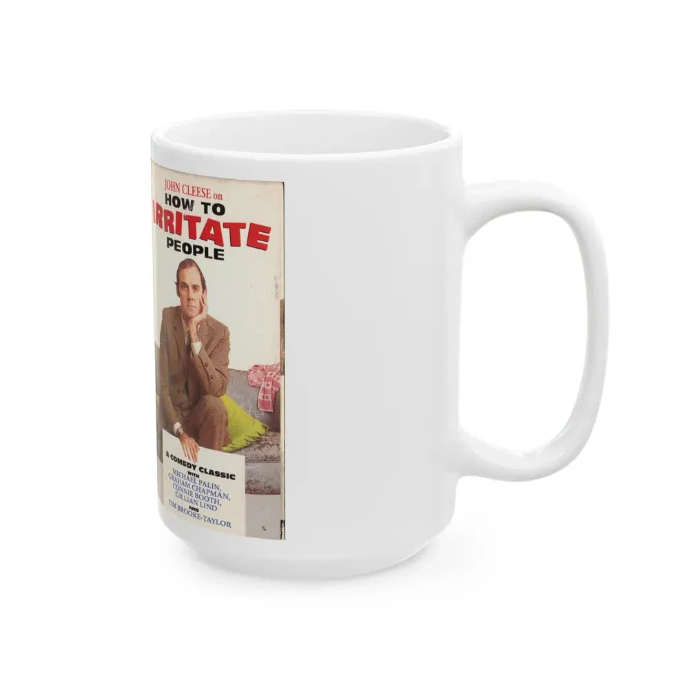 JOHN CLEESE ON HOW TO IRRITATE PEOPLE (VHS COVER) - White Coffee Mug - Go Mug Yourself