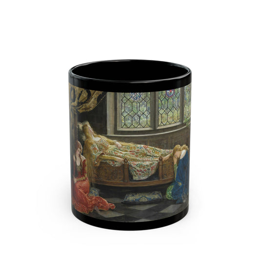 John Collier (1850-1934) Sleeping Beauty - 1921 - Black Coffee Mug-11oz-Go Mug Yourself