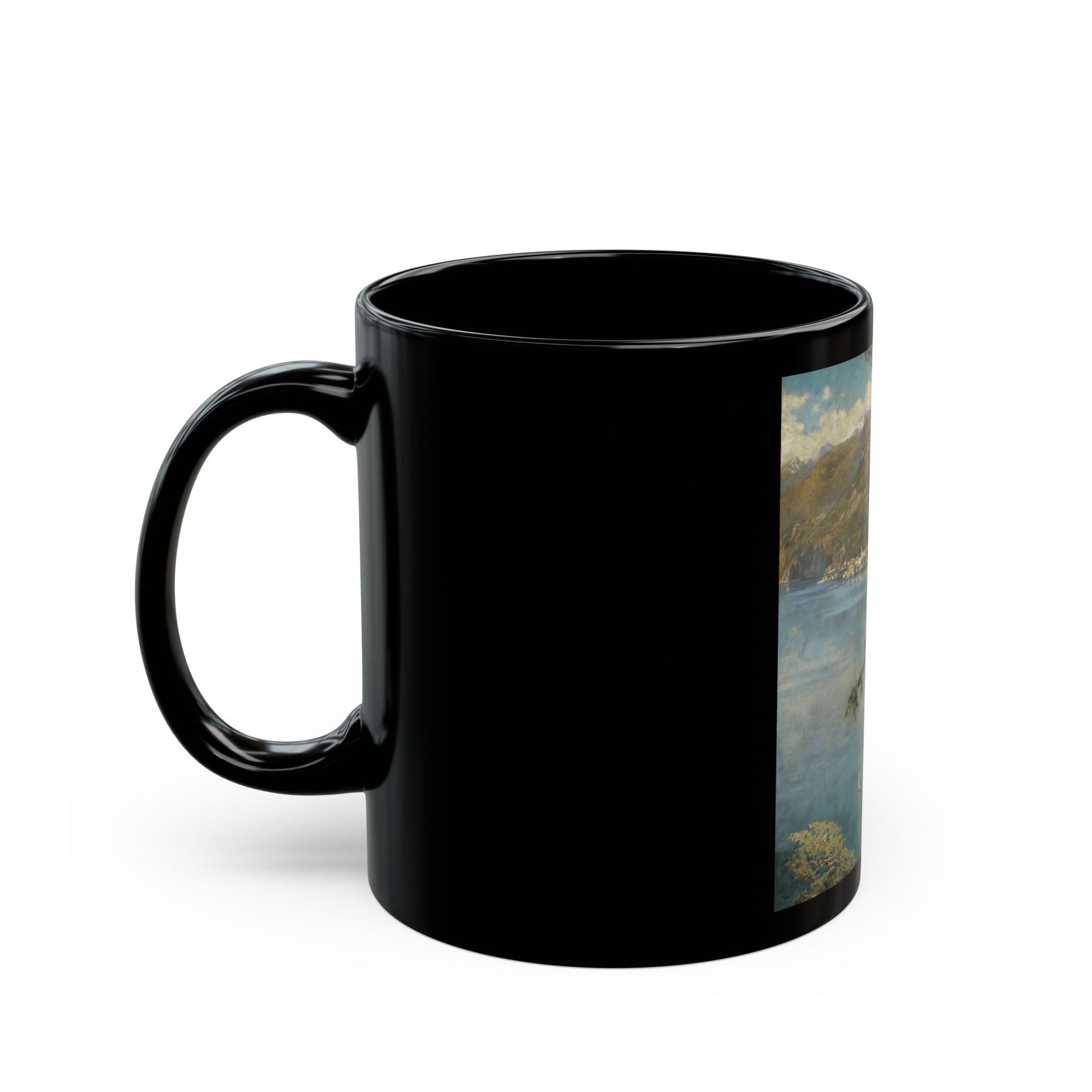 John Collier (1850-1934) Spring at Cadenabbia - Black Coffee Mug-Go Mug Yourself