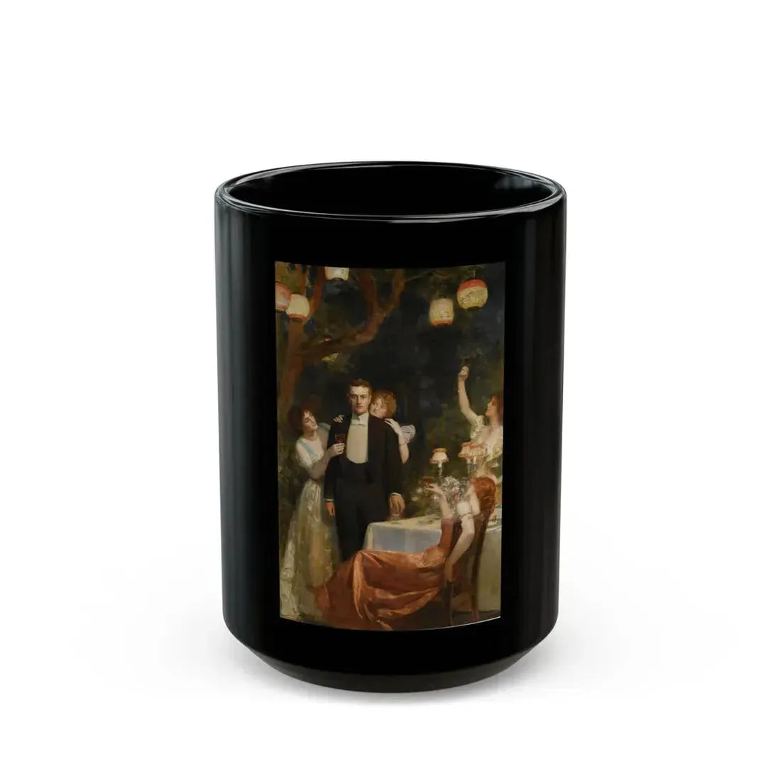 John Collier (1850-1934) The Garden Party - Black Coffee Mug 15oz - Go Mug Yourself