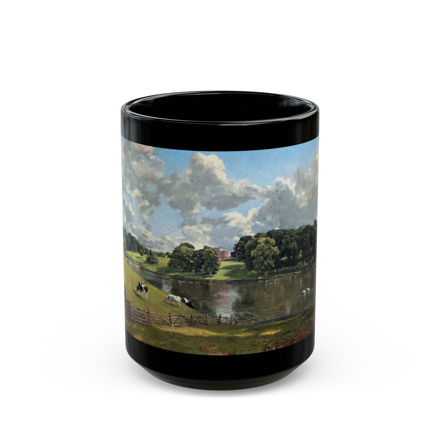 John Constable (1776-1837) Wivenhoe Park, Essex - Black Coffee Mug-15oz-Go Mug Yourself