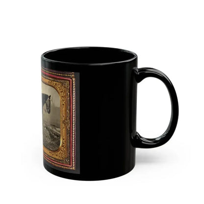 John E. Cummins Of The 50th, 99th, And 185th Ohio Infantry Regiments In Union Uniform Next To A Horse (U.S. Civil War) Black Coffee Mug - Go Mug Yourself