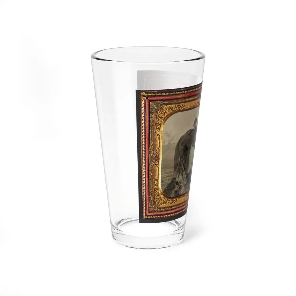 John E. Cummins Of The 50th, 99th, And 185th Ohio Infantry Regiments In Union Uniform Next To A Horse (U.S. Civil War) Pint Glass 16oz - Go Mug Yourself