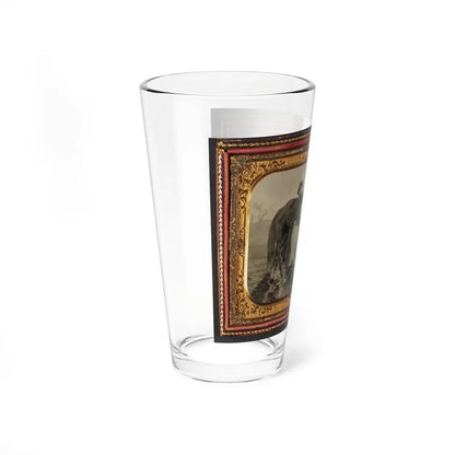 John E. Cummins Of The 50th, 99th, And 185th Ohio Infantry Regiments In Union Uniform Next To A Horse (U.S. Civil War) Pint Glass 16oz - Go Mug Yourself
