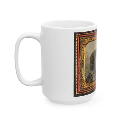 John E. Cummins Of The 50th, 99th, And 185th Ohio Infantry Regiments In Union Uniform Next To A Horse (U.S. Civil War) White Coffee Mug - Go Mug Yourself