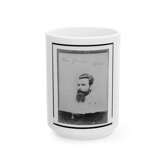 John Gregg, Brigadier General, C.S.A., Head-And-Shoulders Portrait, Facing Left (U.S. Civil War) White Coffee Mug-15oz-Go Mug Yourself