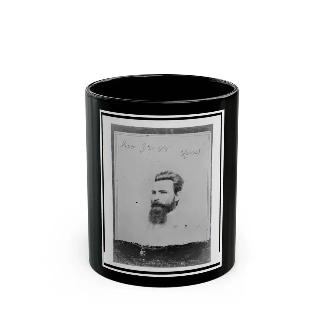 John Gregg, Brigadier General, C.S.A., Head-And-Shoulders Portrait, Facing Left (U.S. Civil War) Black Coffee Mug 11oz - Go Mug Yourself