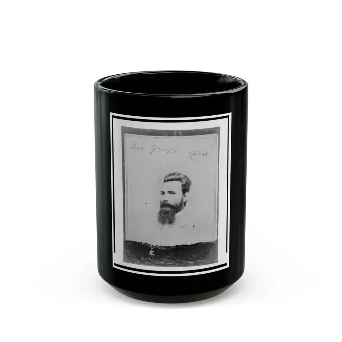 John Gregg, Brigadier General, C.S.A., Head-And-Shoulders Portrait, Facing Left (U.S. Civil War) Black Coffee Mug 15oz - Go Mug Yourself