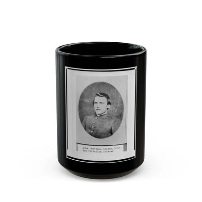 John Lawrence Rapier, Pvt., 1st Battalion Zouaves, Head-And-Shoulders Portrait, Facing Front (U.S. Civil War) Black Coffee Mug-15oz-Go Mug Yourself