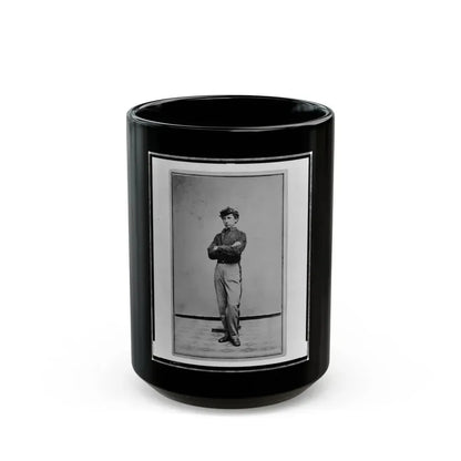 John Longnecker, Full-Length Portrait, Standing, With Arms Folded Across Chest, Facing Left (U.S. Civil War) Black Coffee Mug 15oz - Go Mug Yourself