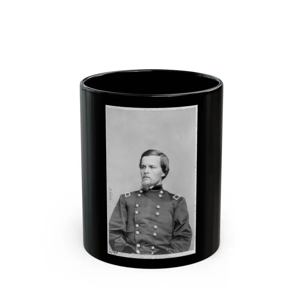 John Ramsey, Bv't. Maj. General, Half-Length Portrait, Seated, Facing Left, In Uniform (U.S. Civil War) Black Coffee Mug 11oz - Go Mug Yourself