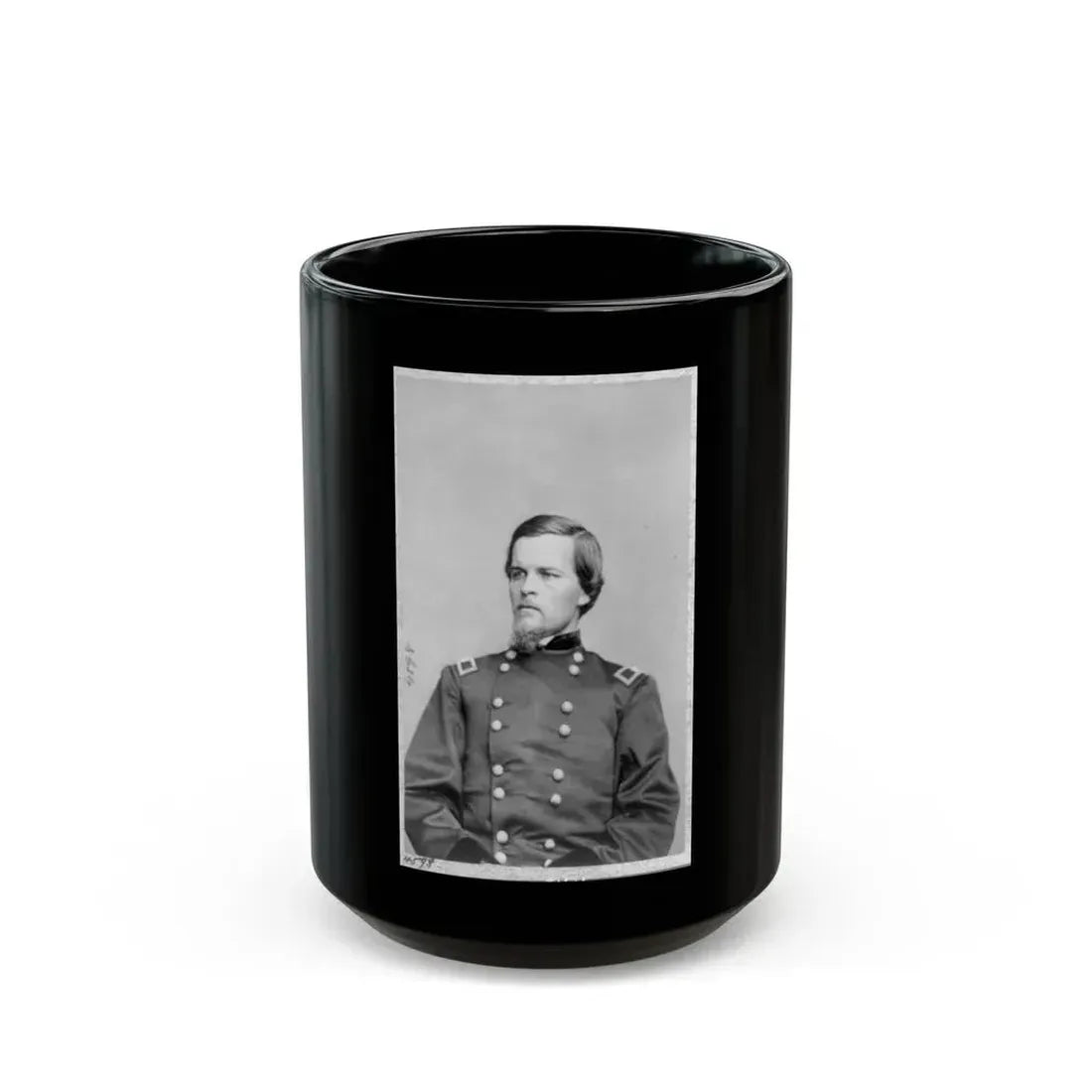 John Ramsey, Bv't. Maj. General, Half-Length Portrait, Seated, Facing Left, In Uniform (U.S. Civil War) Black Coffee Mug 15oz - Go Mug Yourself