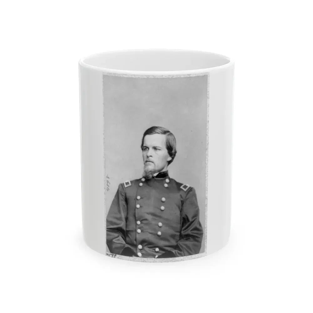 John Ramsey, Bv't. Maj. General, Half-Length Portrait, Seated, Facing Left, In Uniform (U.S. Civil War) White Coffee Mug 11oz - Go Mug Yourself