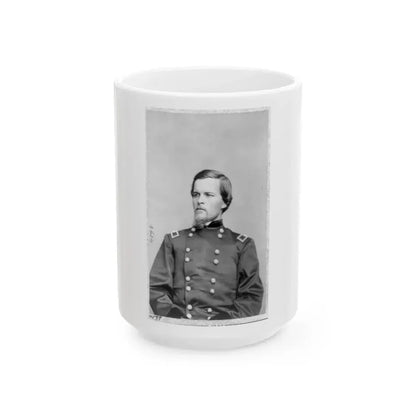 John Ramsey, Bv't. Maj. General, Half-Length Portrait, Seated, Facing Left, In Uniform (U.S. Civil War) White Coffee Mug 15oz - Go Mug Yourself