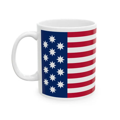 John Shaw Flag Red First (United States) White Coffee Mug - Go Mug Yourself