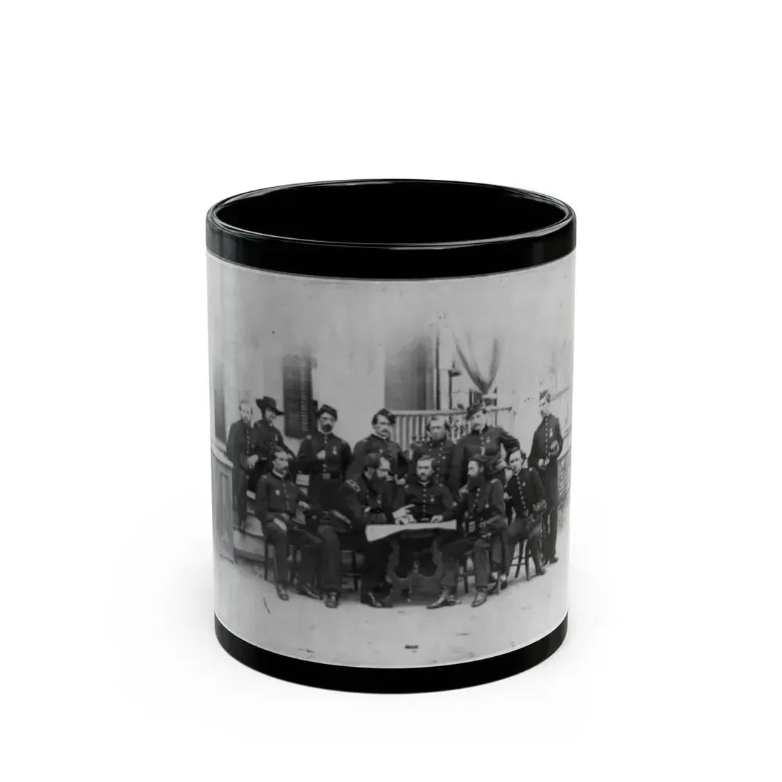 John W. Geary And Staff In Atlanta (U.S. Civil War) Black Coffee Mug 11oz - Go Mug Yourself