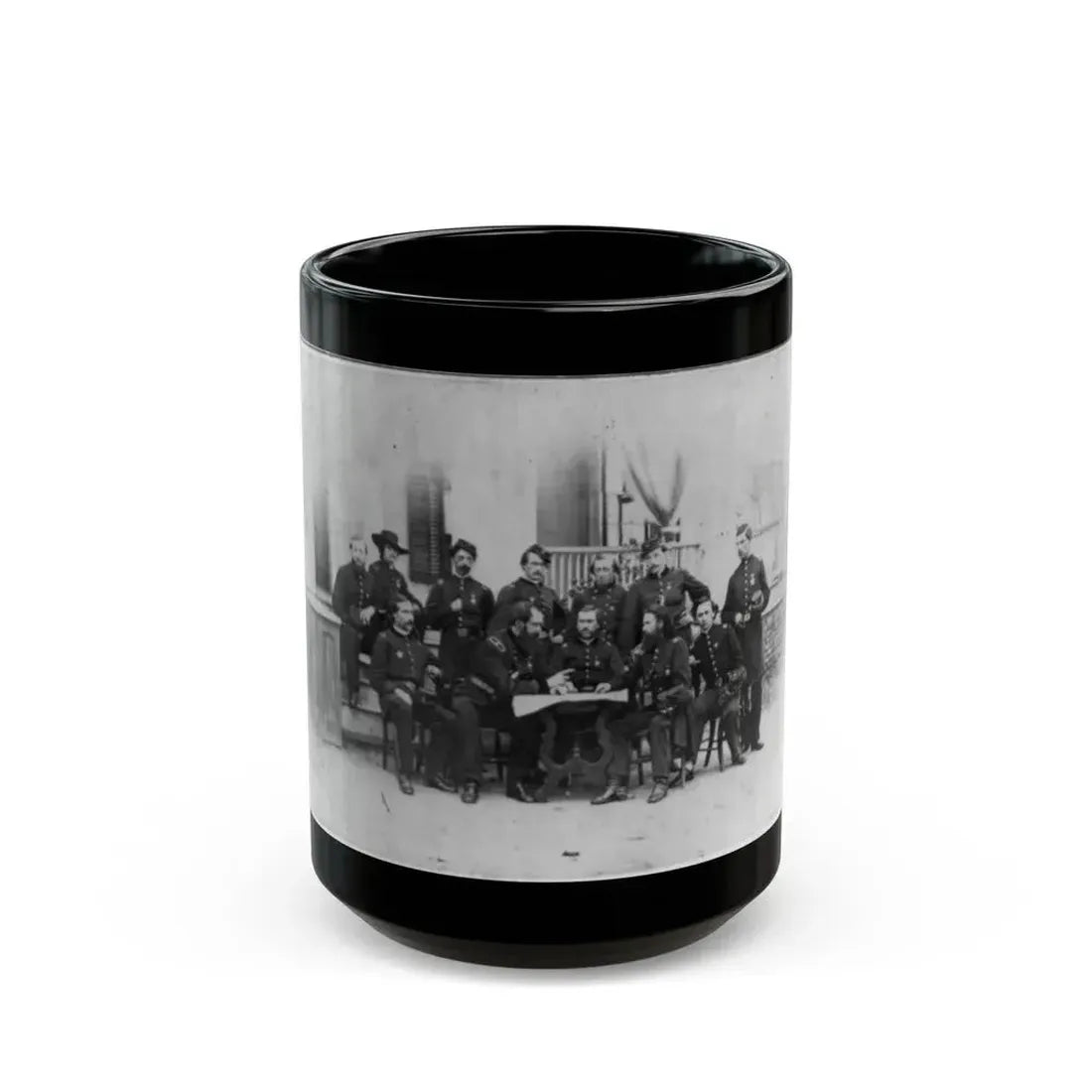 John W. Geary And Staff In Atlanta (U.S. Civil War) Black Coffee Mug 15oz - Go Mug Yourself