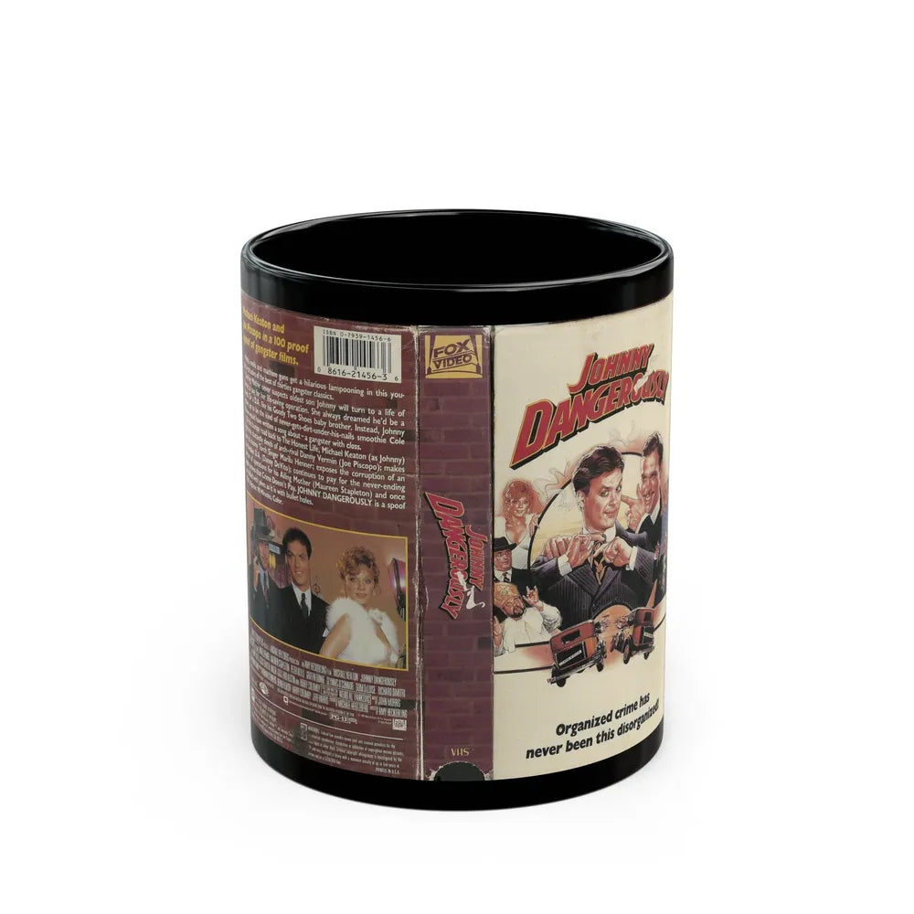 JOHNNY DANGEROUSLY (VHS COVER) - Black Coffee Mug-11oz-Go Mug Yourself