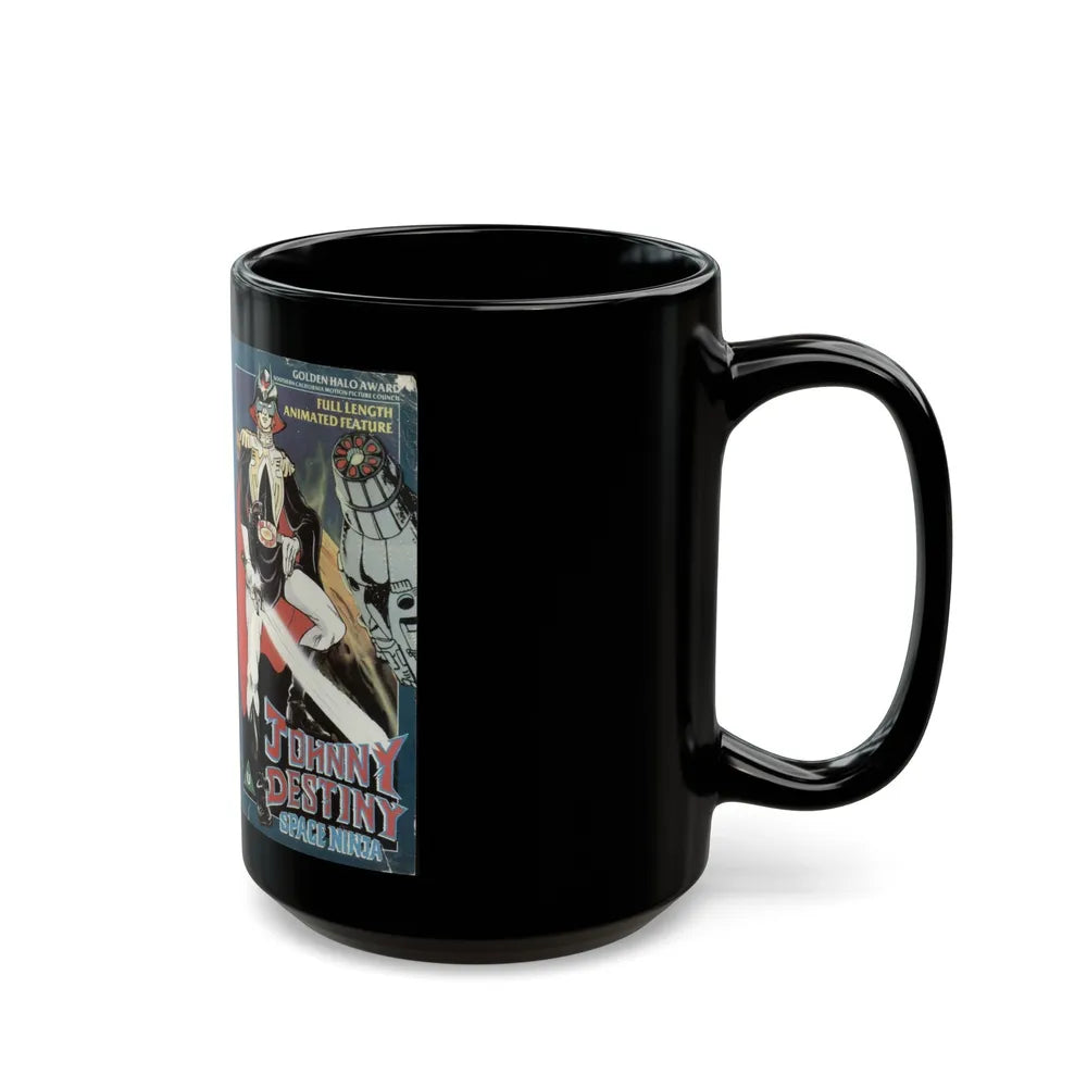 JOHNNY DESTINY SPACE NINJA (VHS COVER) - Black Coffee Mug-Go Mug Yourself