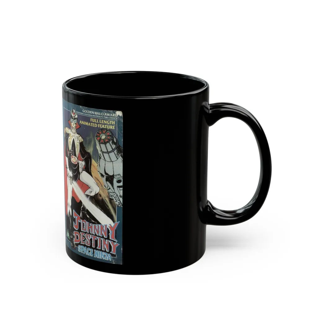 JOHNNY DESTINY SPACE NINJA (VHS COVER) - Black Coffee Mug-Go Mug Yourself