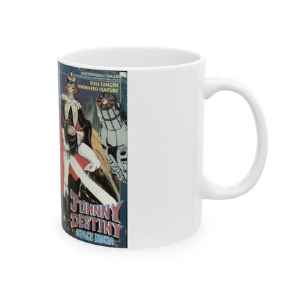 JOHNNY DESTINY SPACE NINJA (VHS COVER) - White Coffee Mug-Go Mug Yourself