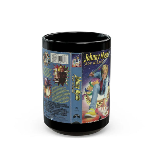 JOHNNY MYSTO BOY WIZARD (VHS COVER) - Black Coffee Mug-15oz-Go Mug Yourself