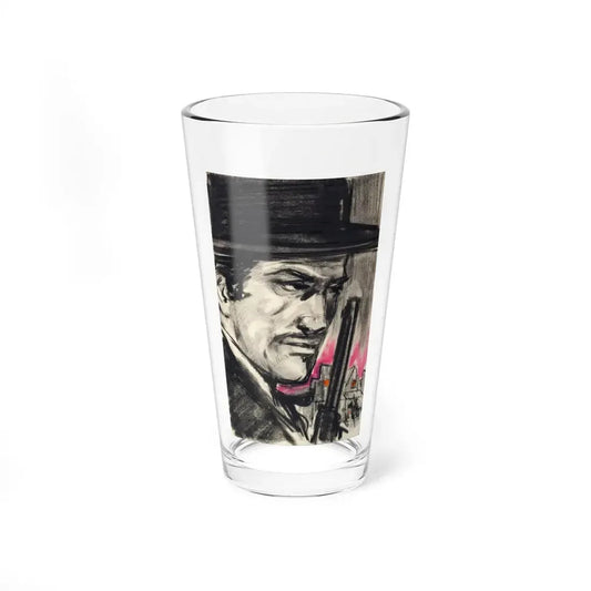 Johnny Sixgun Preliminary Paperback Cover Illustration Original Art (c. 1959) - Pint Glass 16oz 16oz - Go Mug Yourself