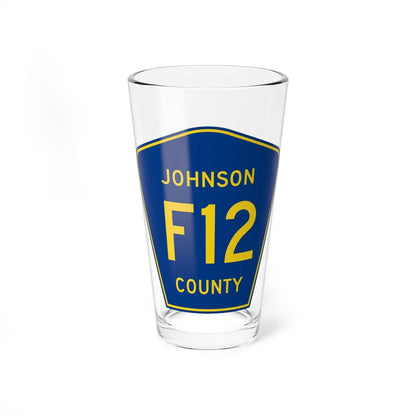 Johnson County Route F12 IA (Iowa) (Road Sign) Pint Glss 16oz 16oz - Go Mug Yourself