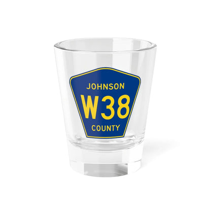Johnson County Route W38 IA (Iowa) (Road Sign) Shot Glass 1.5oz 1.5oz - Go Mug Yourself