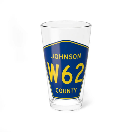 Johnson County Route W62 IA (Iowa) (Road Sign) Pint Glass 16oz 16oz - Go Mug Yourself