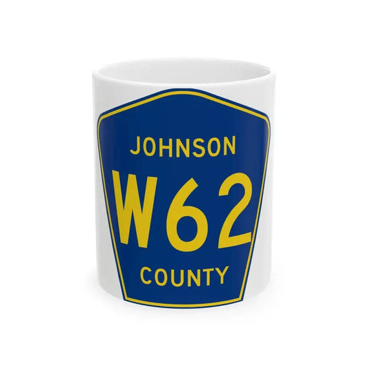 Johnson County Route W62 IA (Iowa) (Road Sign) White Coffee Mug 11oz - Go Mug Yourself