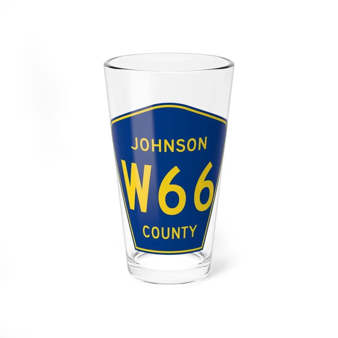 Johnson County Route W66 IA (Iowa) (Road Sign) Pint Glass 16oz 16oz - Go Mug Yourself