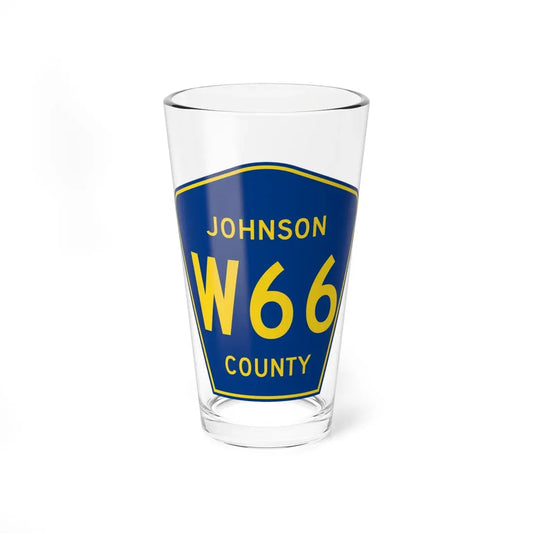 Johnson County Route W66 IA (Iowa) (Road Sign) Pint Glass 16oz 16oz - Go Mug Yourself