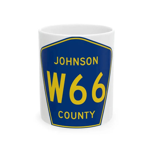 Johnson County Route W66 IA (Iowa) (Road Sign) White Coffee Mug 11oz - Go Mug Yourself