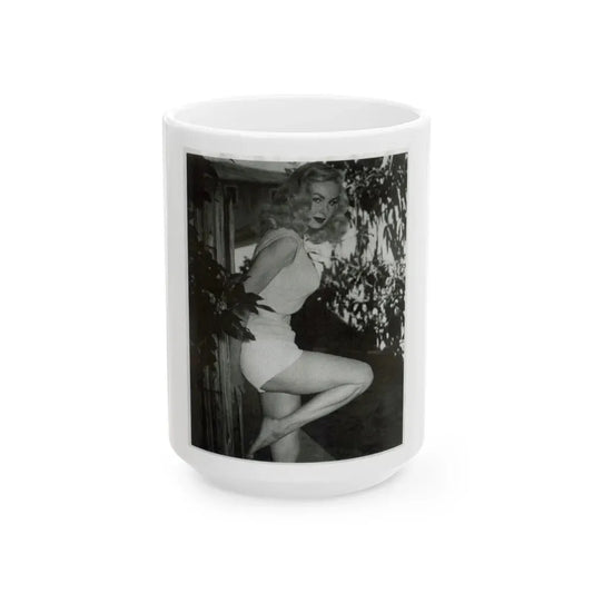 Joi Lansing #100 (Vintage Female Icon) White Coffee Mug 15oz - Go Mug Yourself