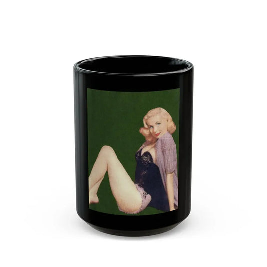 Joi Lansing #101 (Vintage Female Icon) Black Coffee Mug 15oz - Go Mug Yourself