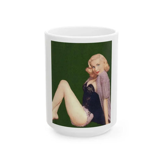 Joi Lansing #101 (Vintage Female Icon) White Coffee Mug 15oz - Go Mug Yourself