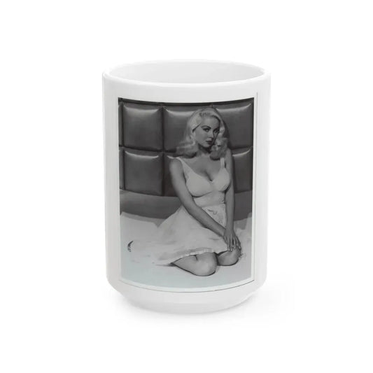 Joi Lansing #102 (Vintage Female Icon) White Coffee Mug 15oz - Go Mug Yourself
