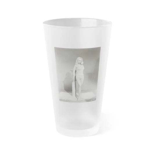 Joi Lansing #132 (Vintage Female Icon) Frosted Pint Glass 16oz 16oz Frosted - Go Mug Yourself