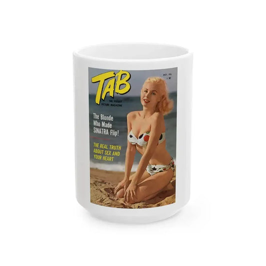 Joi Lansing #144 - Mag. Cover (Vintage Female Icon) White Coffee Mug 15oz - Go Mug Yourself