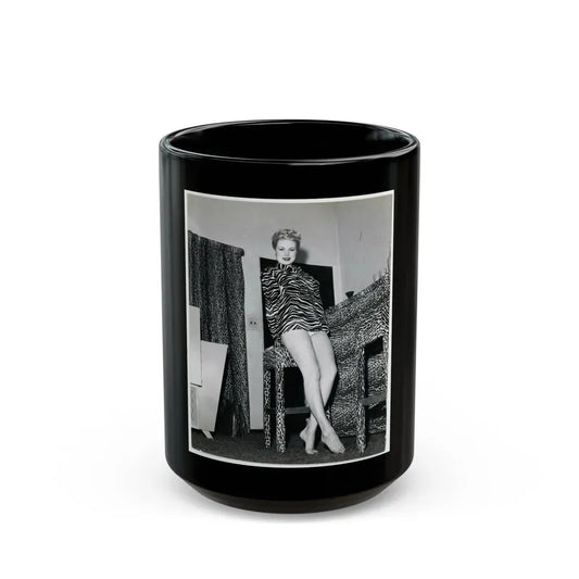 Joi Lansing #152 (Vintage Female Icon) Black Coffee Mug 15oz - Go Mug Yourself