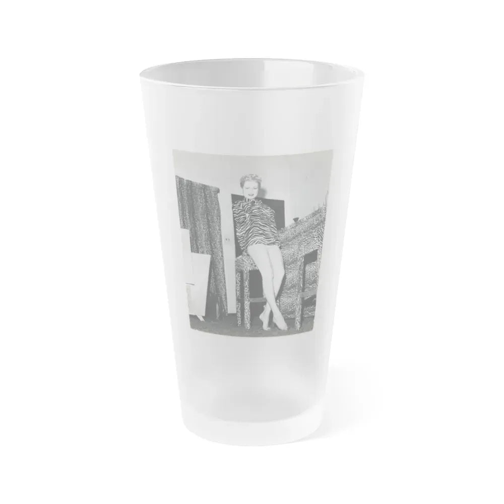 Joi Lansing #152 (Vintage Female Icon) Frosted Pint Glass 16oz 16oz Frosted - Go Mug Yourself