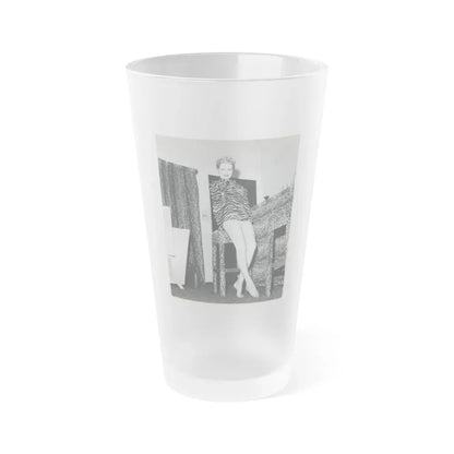 Joi Lansing #152 (Vintage Female Icon) Frosted Pint Glass 16oz 16oz Frosted - Go Mug Yourself