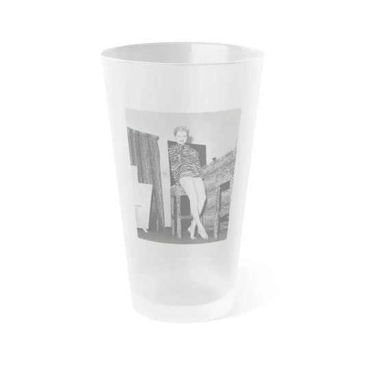Joi Lansing #152 (Vintage Female Icon) Frosted Pint Glass 16oz 16oz Frosted - Go Mug Yourself