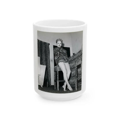 Joi Lansing #152 (Vintage Female Icon) White Coffee Mug 15oz - Go Mug Yourself