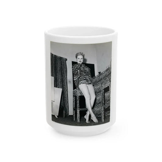Joi Lansing #152 (Vintage Female Icon) White Coffee Mug 15oz - Go Mug Yourself