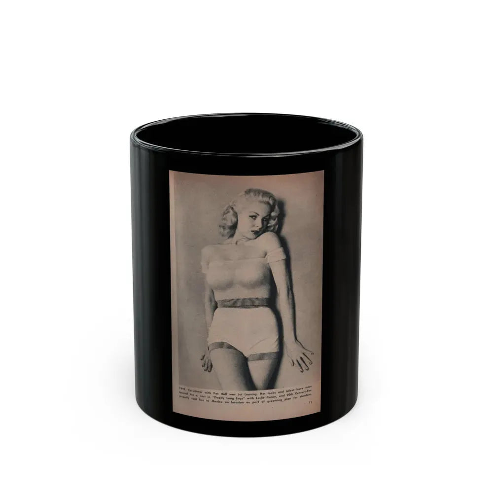 Joi Lansing #163 - 1 B&W Photo & Caption from Tab Digest Mag. Dec. '55 (Vintage Female Icon) Black Coffee Mug 11oz - Go Mug Yourself