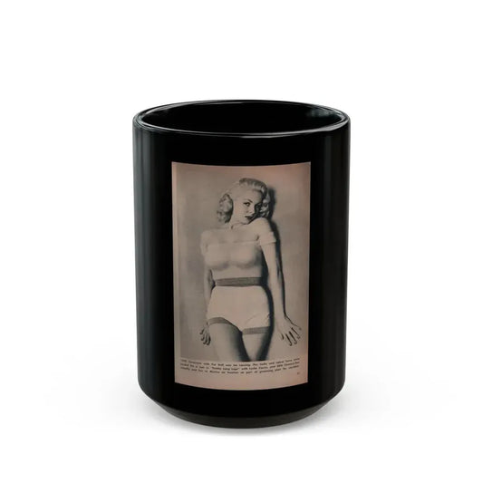 Joi Lansing #163 - 1 B&W Photo & Caption from Tab Digest Mag. Dec. '55 (Vintage Female Icon) Black Coffee Mug 15oz - Go Mug Yourself
