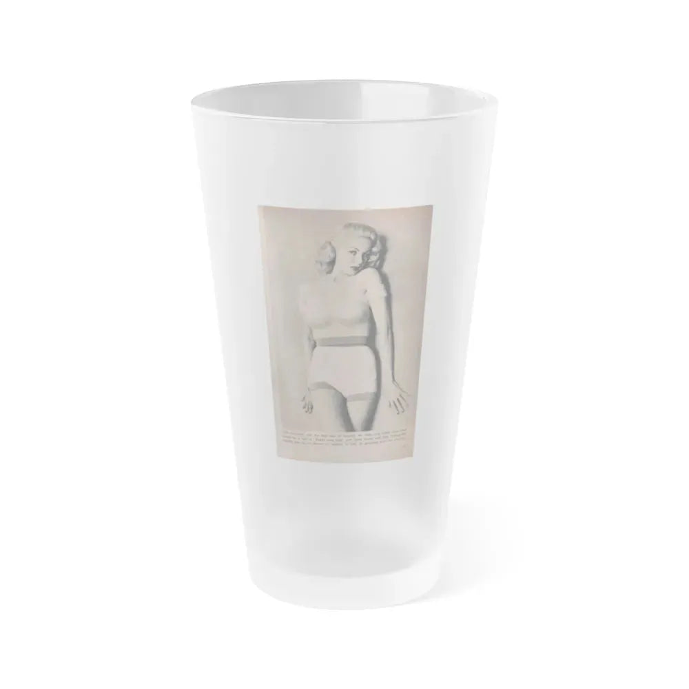 Joi Lansing #163 - 1 B&W Photo & Caption from Tab Digest Mag. Dec. '55 (Vintage Female Icon) Frosted Pint Glass 16oz 16oz Frosted - Go Mug Yourself